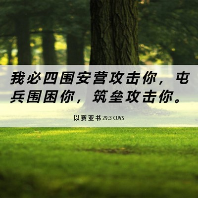 Picture 06 - 以 赛 亚 书 29:3 CUVS - 我 必 四 围 安 营 攻 击 你 ， 屯 兵 - Bible Verse Picture
