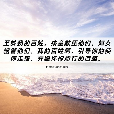 Picture 06 - 以 赛 亚 书 3:12 CUVS - 至 於 我 的 百 姓 ， 孩 童 欺 压 他 - Bible Verse Picture