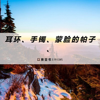 Picture 06 - 以 赛 亚 书 3:19 CUVS - 耳 环 、 手 镯 、 蒙 脸 的 帕 子 - Bible Verse Picture