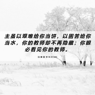 Picture 06 - 以 赛 亚 书 30:20 CUVS - 主 虽 以 艰 难 给 你 当 饼 ， 以 困 - Bible Verse Picture