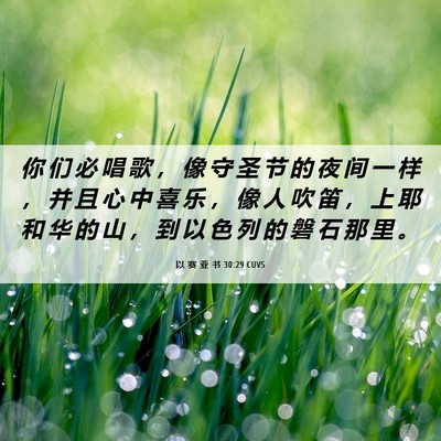 Picture 06 - 以 赛 亚 书 30:29 CUVS - 你 们 必 唱 歌 ， 像 守 圣 节 的 夜 - Bible Verse Picture