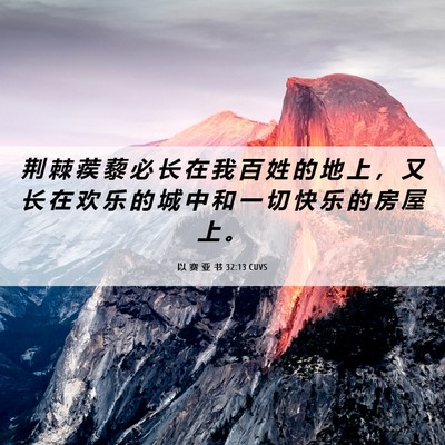 Picture 06 - 以 赛 亚 书 32:13 CUVS - 荆 棘 蒺 藜 必 长 在 我 百 姓 的 地 - Bible Verse Picture