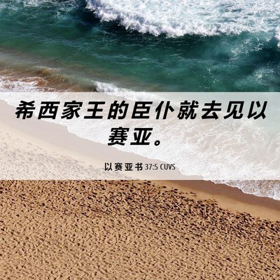 Picture 06 - 以 赛 亚 书 37:5 CUVS - 希 西 家 王 的 臣 仆 就 去 见 以 赛 - Bible Verse Picture