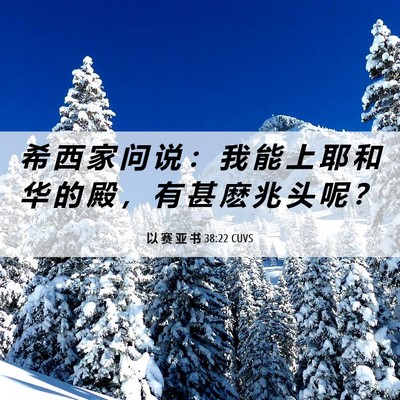 Picture 06 - 以 赛 亚 书 38:22 CUVS - 希 西 家 问 说 ： 我 能 上 耶 和 华 - Bible Verse Picture