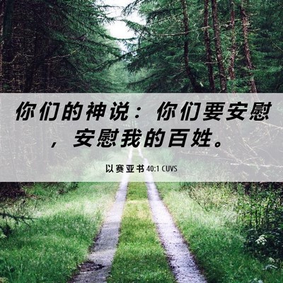 Picture 06 - 以 赛 亚 书 40:1 CUVS - 你 们 的 神 说 ： 你 们 要 安 慰 ， - Bible Verse Picture