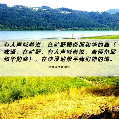 Picture 06 - 以 赛 亚 书 40:3 CUVS - 有 人 声 喊 着 说 ： 在 旷 野 预 备 - Bible Verse Picture