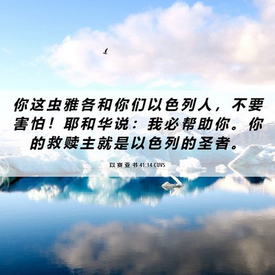 Picture 06 - 以 赛 亚 书 41:14 CUVS - 你 这 虫 雅 各 和 你 们 以 色 列 人 - Bible Verse Picture