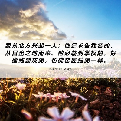 Picture 06 - 以 赛 亚 书 41:25 CUVS - 我 从 北 方 兴 起 一 人 ； 他 是 求 - Bible Verse Picture
