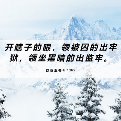 Picture 06 - 以 赛 亚 书 42:7 CUVS - 开 瞎 子 的 眼 ， 领 被 囚 的 出 牢 - Bible Verse Picture