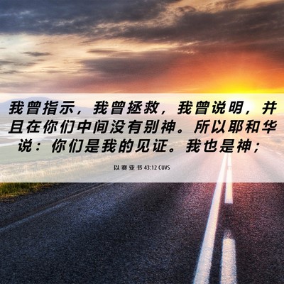 Picture 06 - 以 赛 亚 书 43:12 CUVS - 我 曾 指 示 ， 我 曾 拯 救 ， 我 曾 - Bible Verse Picture