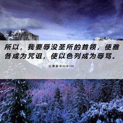 Picture 06 - 以 赛 亚 书 43:28 CUVS - 所 以 ， 我 要 辱 没 圣 所 的 首 领 - Bible Verse Picture