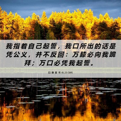 Picture 06 - 以 赛 亚 书 45:23 CUVS - 我 指 着 自 己 起 誓 ， 我 口 所 出 - Bible Verse Picture