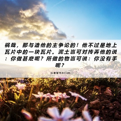 Picture 06 - 以 赛 亚 书 45:9 CUVS - 祸 哉 ， 那 与 造 他 的 主 争 论 的 - Bible Verse Picture