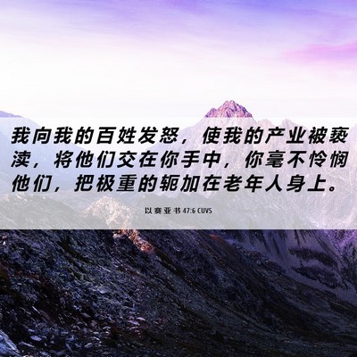 Picture 06 - 以 赛 亚 书 47:6 CUVS - 我 向 我 的 百 姓 发 怒 ， 使 我 的 - Bible Verse Picture