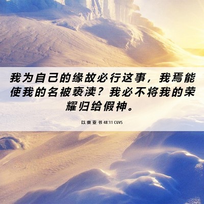 Picture 06 - 以 赛 亚 书 48:11 CUVS - 我 为 自 己 的 缘 故 必 行 这 事 ， - Bible Verse Picture