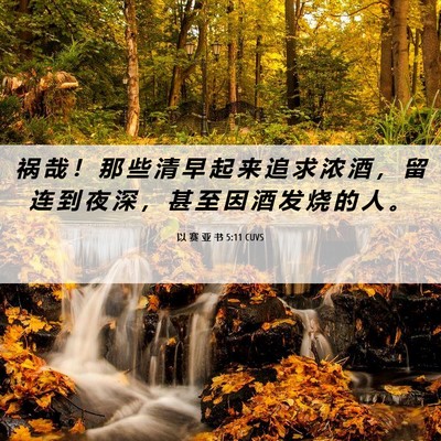 Picture 06 - 以 赛 亚 书 5:11 CUVS - 祸 哉 ！ 那 些 清 早 起 来 追 求 浓 - Bible Verse Picture