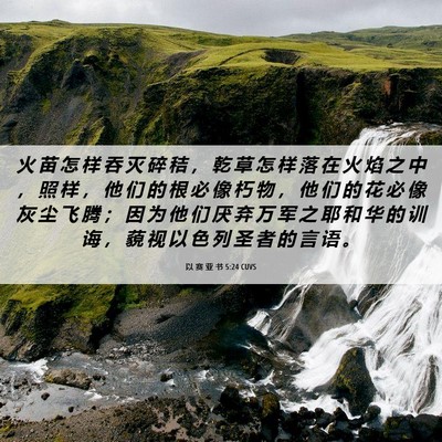 Picture 06 - 以 赛 亚 书 5:24 CUVS - 火 苗 怎 样 吞 灭 碎 秸 ， 乾 草 怎 - Bible Verse Picture