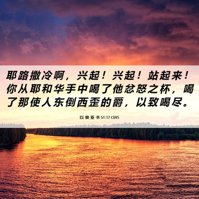 Picture 06 - 以 赛 亚 书 51:17 CUVS - 耶 路 撒 冷 啊 ， 兴 起 ！ 兴 起 ！ - Bible Verse Picture