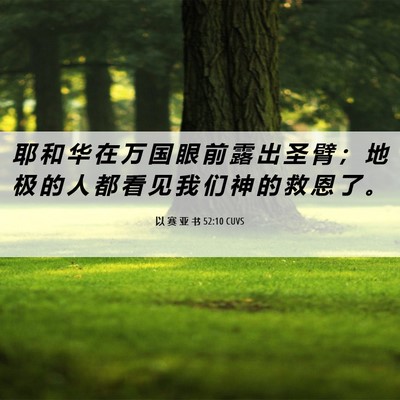Picture 06 - 以 赛 亚 书 52:10 CUVS - 耶 和 华 在 万 国 眼 前 露 出 圣 臂 - Bible Verse Picture