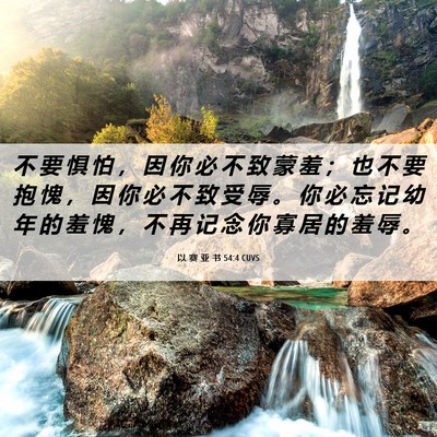 Picture 06 - 以 赛 亚 书 54:4 CUVS - 不 要 惧 怕 ， 因 你 必 不 致 蒙 羞 - Bible Verse Picture