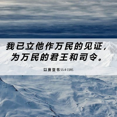 Picture 06 - 以 赛 亚 书 55:4 CUVS - 我 已 立 他 作 万 民 的 见 证 ， 为 - Bible Verse Picture