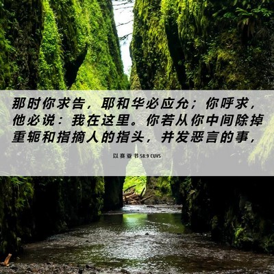 Picture 06 - 以 赛 亚 书 58:9 CUVS - 那 时 你 求 告 ， 耶 和 华 必 应 允 - Bible Verse Picture
