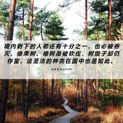 Picture 06 - 以 赛 亚 书 6:13 CUVS - 境 内 剩 下 的 人 若 还 有 十 分 之 - Bible Verse Picture