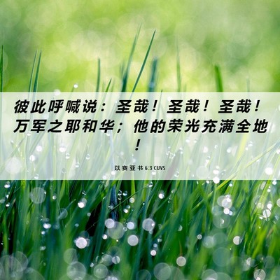 Picture 06 - 以 赛 亚 书 6:3 CUVS - 彼 此 呼 喊 说 ： 圣 哉 ！ 圣 哉 ！ - Bible Verse Picture