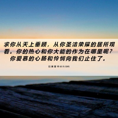 Picture 06 - 以 赛 亚 书 63:15 CUVS - 求 你 从 天 上 垂 顾 ， 从 你 圣 洁 - Bible Verse Picture