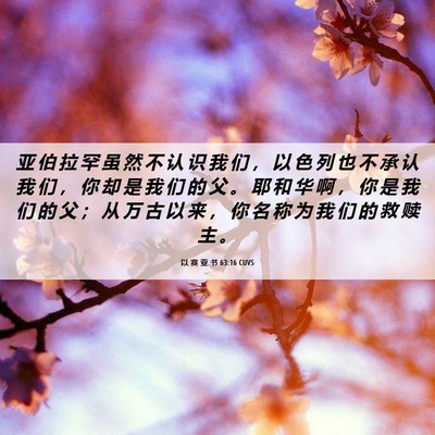Picture 06 - 以 赛 亚 书 63:16 CUVS - 亚 伯 拉 罕 虽 然 不 认 识 我 们 ， - Bible Verse Picture
