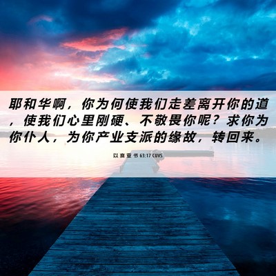 Picture 06 - 以 赛 亚 书 63:17 CUVS - 耶 和 华 啊 ， 你 为 何 使 我 们 走 - Bible Verse Picture