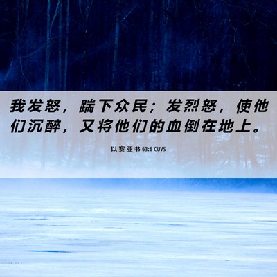Picture 06 - 以 赛 亚 书 63:6 CUVS - 我 发 怒 ， 踹 下 众 民 ； 发 烈 怒 - Bible Verse Picture