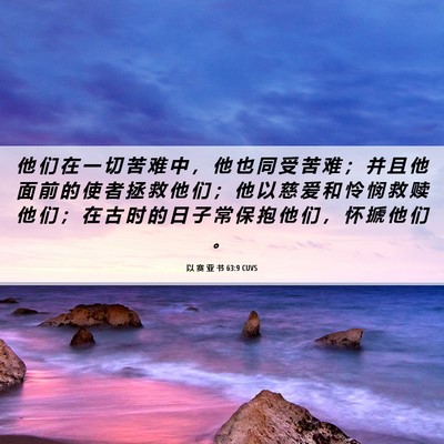 Picture 06 - 以 赛 亚 书 63:9 CUVS - 他 们 在 一 切 苦 难 中 ， 他 也 同 - Bible Verse Picture