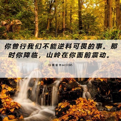Picture 06 - 以 赛 亚 书 64:3 CUVS - 你 曾 行 我 们 不 能 逆 料 可 畏 的 - Bible Verse Picture