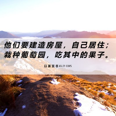 Picture 06 - 以 赛 亚 书 65:21 CUVS - 他 们 要 建 造 房 屋 ， 自 己 居 住 - Bible Verse Picture