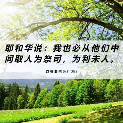 Picture 06 - 以 赛 亚 书 66:21 CUVS - 耶 和 华 说 ： 我 也 必 从 他 们 中 - Bible Verse Picture