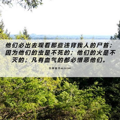Picture 06 - 以 赛 亚 书 66:24 CUVS - 他 们 必 出 去 观 看 那 些 违 背 我 - Bible Verse Picture