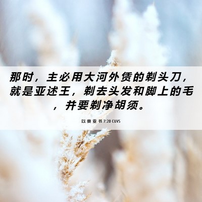 Picture 06 - 以 赛 亚 书 7:20 CUVS - 那 时 ， 主 必 用 大 河 外 赁 的 剃 - Bible Verse Picture