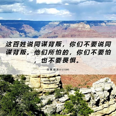 Picture 06 - 以 赛 亚 书 8:12 CUVS - 这 百 姓 说 同 谋 背 叛 ， 你 们 不 - Bible Verse Picture