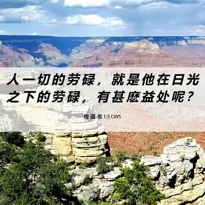 Picture 06 - 传 道 书 1:3 CUVS - 人 一 切 的 劳 碌 ， 就 是 他 在 日 - Bible Verse Picture