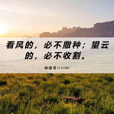 Picture 06 - 传 道 书 11:4 CUVS - 看 风 的 ， 必 不 撒 种 ； 望 云 的 - Bible Verse Picture