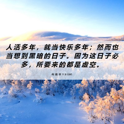 Picture 06 - 传 道 书 11:8 CUVS - 人 活 多 年 ， 就 当 快 乐 多 年 ； - Bible Verse Picture