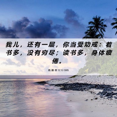 Picture 06 - 传 道 书 12:12 CUVS - 我 儿 ， 还 有 一 层 ， 你 当 受 劝 - Bible Verse Picture