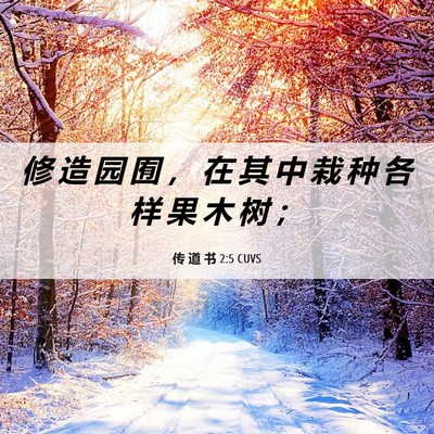 Picture 06 - 传 道 书 2:5 CUVS - 修 造 园 囿 ， 在 其 中 栽 种 各 样 - Bible Verse Picture
