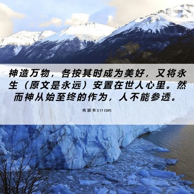 Picture 06 - 传 道 书 3:11 CUVS - 神 造 万 物 ， 各 按 其 时 成 为 美 - Bible Verse Picture