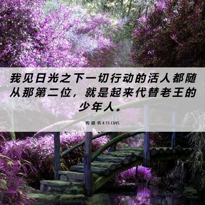 Picture 06 - 传 道 书 4:15 CUVS - 我 见 日 光 之 下 一 切 行 动 的 活 - Bible Verse Picture
