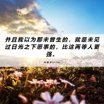 Picture 06 - 传 道 书 4:3 CUVS - 并 且 我 以 为 那 未 曾 生 的 ， 就 - Bible Verse Picture