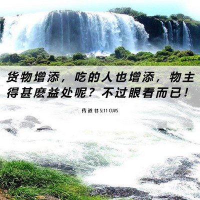 Picture 06 - 传 道 书 5:11 CUVS - 货 物 增 添 ， 吃 的 人 也 增 添 ， - Bible Verse Picture