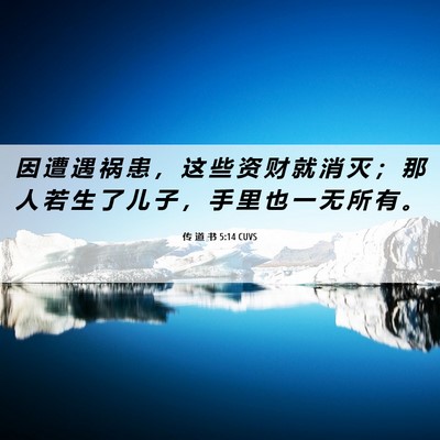 Picture 06 - 传 道 书 5:14 CUVS - 因 遭 遇 祸 患 ， 这 些 资 财 就 消 - Bible Verse Picture