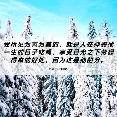 Picture 06 - 传 道 书 5:18 CUVS - 我 所 见 为 善 为 美 的 ， 就 是 人 - Bible Verse Picture